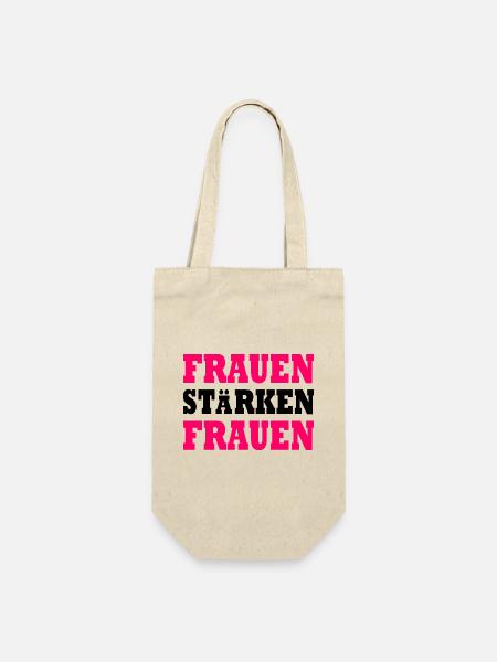 frauen stärken frauen - Geschenkbeutel für Flaschen - Natur