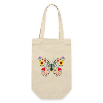 Women's Floral Butterfly Silhouette - Gift Bag for Bottles - nature - Front