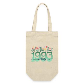 Motif Fleurs 1993 Fête Anniversaire Femme 30 Ans - Sac à bouteille - nature - Devant