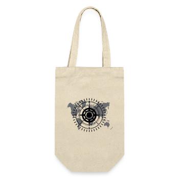 World map with cardinal direction black and white - Gift Bag for Bottles - nature - Front