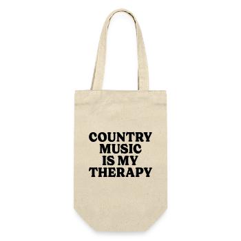 Musikertherapie Country-Musik - Geschenkbeutel für Flaschen - Natur - Vorne