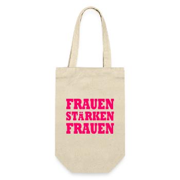 frauen stärken frauen - Geschenkbeutel für Flaschen - Natur - Vorne