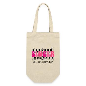 Singender Musiker Mama Sänger - Geschenkbeutel für Flaschen - Natur - Vorne