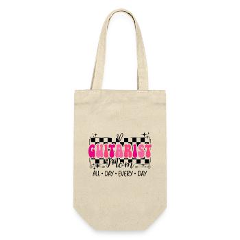 Gitarre Musiker Mama Gitarrist - Geschenkbeutel für Flaschen - Natur - Vorne