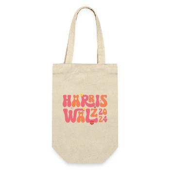 Kamala Harris Walz Waltz 2024 Rétro - Sac à bouteille - nature - Devant