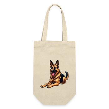 Deutscher Schäferhund German Shepherd dog Owczarek - Geschenkbeutel für Flaschen - Natur - Vorne