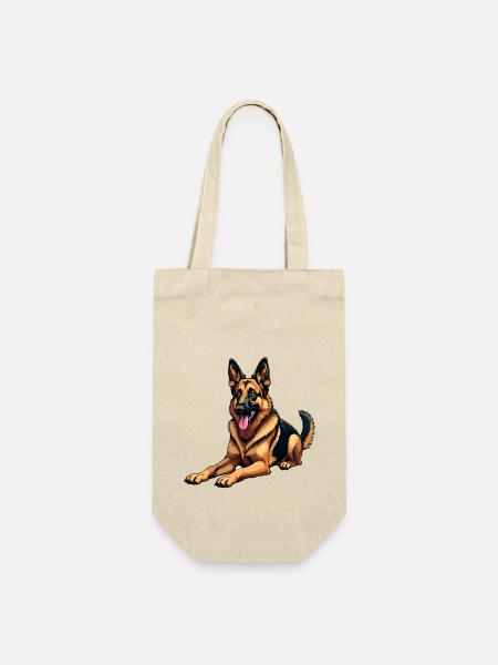Deutscher Schäferhund German Shepherd dog Owczarek - Geschenkbeutel für Flaschen - Natur