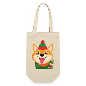 Christmas Corgi - Gift Bag for Bottles - nature - Front