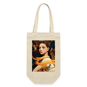 Naina - Geometrisch mechanischer Kunst Stil - Geschenkbeutel für Flaschen - Natur - Vorne