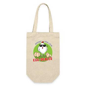Support Your Local Egg Dealer grün - Geschenkbeutel für Flaschen - Natur - Vorne