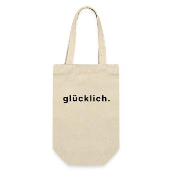 glücklich. - Geschenkbeutel für Flaschen - Natur - Vorne
