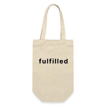 fulfilled. - Geschenkbeutel für Flaschen - Natur - Vorne