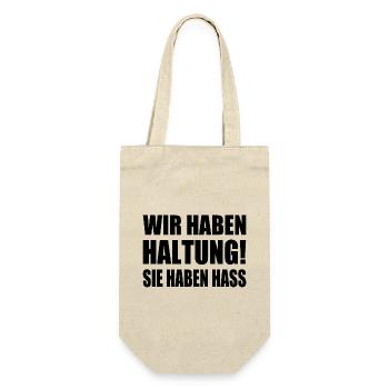 wir haben haltung sie haben hass - Geschenkbeutel für Flaschen - Natur - Vorne