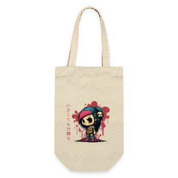 Anime Chibi Urban Graffiti | Klein aber oho - Geschenkbeutel für Flaschen - Natur - Vorne