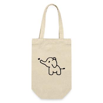 ELEPHANT ANIMAL PACHYDERM TRUNK ZOO BABY LOVE HEART - Gift Bag for Bottles - nature - Front