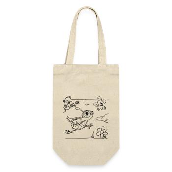 Quail coloring fun for children's clothing, bags, etc - Gift Bag for Bottles - nature - Front