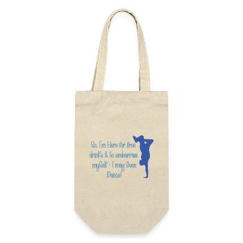 Hier für kostenlose Getränke und um mich zu blamieren (B1) - Geschenkbeutel für Flaschen - Natur - Vorne