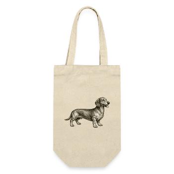 Dachshund Vintage Illustration - Gift Bag for Bottles - nature - Front