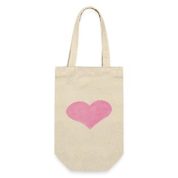 Pink Watercolor Heart - Gift Bag for Bottles - nature - Front