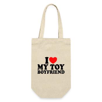 Love my boyfriend humor I love my boyfriend - Gift Bag for Bottles - nature - Front