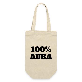 100% Aura Level Points Humor Meme Aura - Gift Bag for Bottles - nature - Front