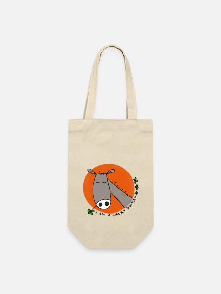Lucky Donkey - Gift Bag for Bottles - nature