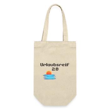 Urlaubsmotiv mit Sonne und Meer, Urlaubsreif 2.0 - Geschenkbeutel für Flaschen - Natur - Vorne