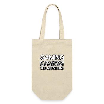 Gaming is the answer, who cares about the question - Geschenkbeutel für Flaschen - Natur - Vorne