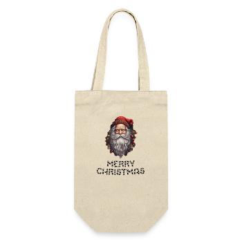 Santa Claus - Marry Christmas - Gift Bag for Bottles - nature - Front
