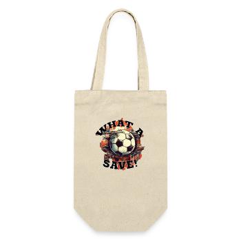Fußball ball - What a Save! - Geschenkbeutel für Flaschen - Natur - Vorne