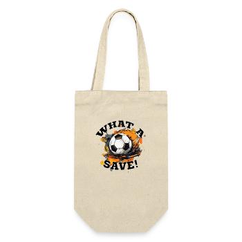 Fußball ball - What a Save! - Geschenkbeutel für Flaschen - Natur - Vorne