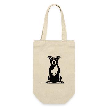 Staffordshire Terrier – Stark & Loyal - Geschenkbeutel für Flaschen - Natur - Vorne