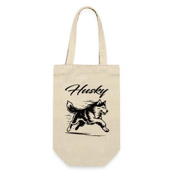 Cool Husky – Strong, loyal and full of energy - Gift Bag for Bottles - nature - Front