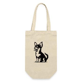 Funny Chihuahua Design – Small and Cheeky - Gift Bag for Bottles - nature - Front