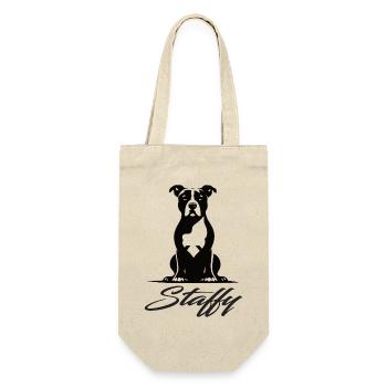 Staffordshire Terrier Design – Powerful & Loyal - Gift Bag for Bottles - nature - Front