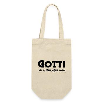 Gotti wie es Mami eifach Gotti Schweiz Patentante - Geschenkbeutel für Flaschen - Natur - Vorne