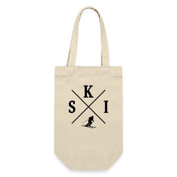 Skiing T-shirt Ski Skiers - Gift Bag for Bottles - nature - Front