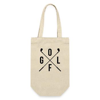 Golf Golfen T-shirt Golfer - Geschenkbeutel für Flaschen - Natur - Vorne