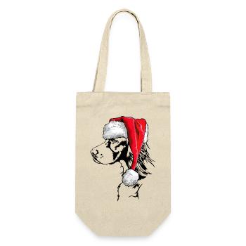 Santa Irish Setter Christmas Dogs Wilsigns - Gift Bag for Bottles - nature - Front