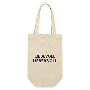 Lieber Voll - Geschenkbeutel für Flaschen - Natur - Vorne