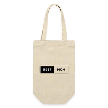 BEST MOM - Geschenkbeutel für Flaschen - Natur - Vorne
