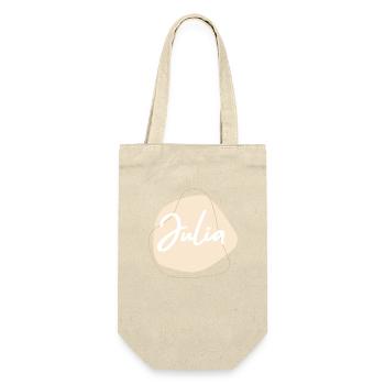 JULIA Namensprint - Geschenkbeutel für Flaschen - Natur - Vorne