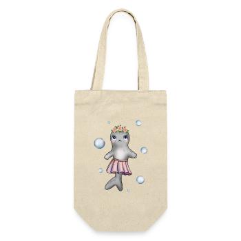 Little baby seal with flower wreath and skirt - Gift Bag for Bottles - nature - Front