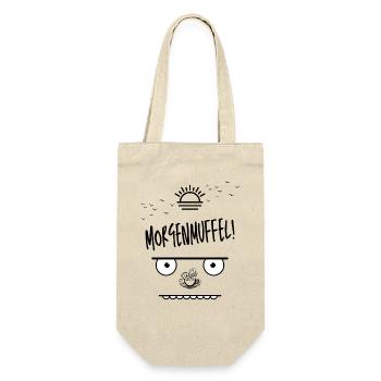 Morgenmuffel mit Kaffee - Geschenkbeutel für Flaschen - Natur - Vorne