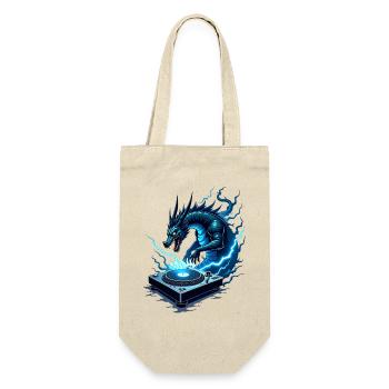 Blaues Drachen-DJ Kraft - Geschenkbeutel für Flaschen - Natur - Vorne