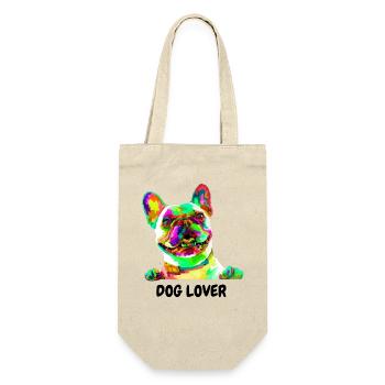 DOG LOVER - Geschenkbeutel für Flaschen - Natur - Vorne