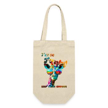 Ich bin so funky. Behalte deinen Groove. Giraffe - Geschenkbeutel für Flaschen - Natur - Vorne