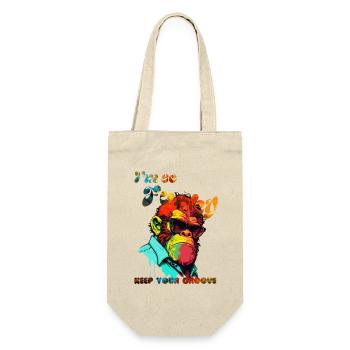 Ich bin so funky. Behalte deinen Groove. Gorilla - Geschenkbeutel für Flaschen - Natur - Vorne