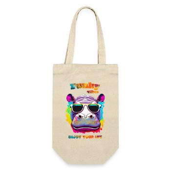 Funky vibes. enjoy your life. Hippopotame - Sac à bouteille - nature - Devant