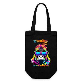Funky vibes. enjoy your life. Gorille - Sac à bouteille - noir - Devant